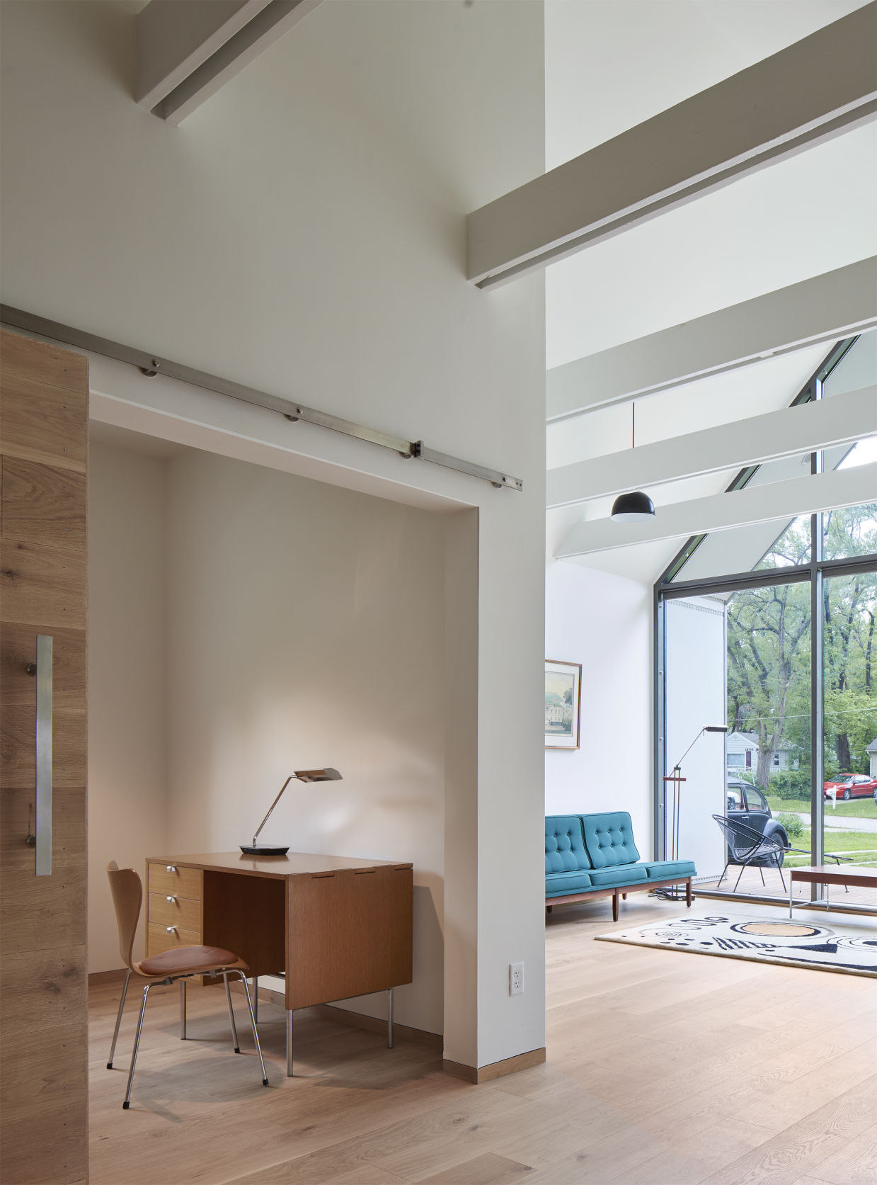 The inside of a house features an open layout